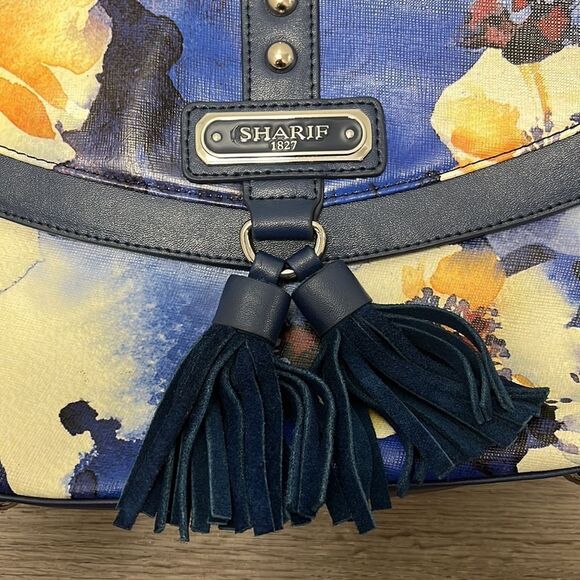 Sharif 1827 Watercolor Poppy Crossbody Bag Floral Print Like New - Picture 2 of 9